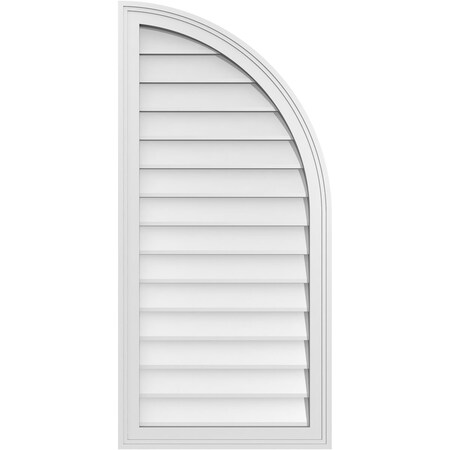 Ekena Millwork Quarter Round Top Right Surface Mount PVC Gable Vent w/ 2"W x 1-1/2"P Brickmould Frame, 20"W x 42"H GVPQR20X4202SN
